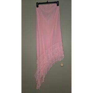 Zesica Womens Pink Satin Maxi Dress Formal Evening Wedding Guest Size Large NEW